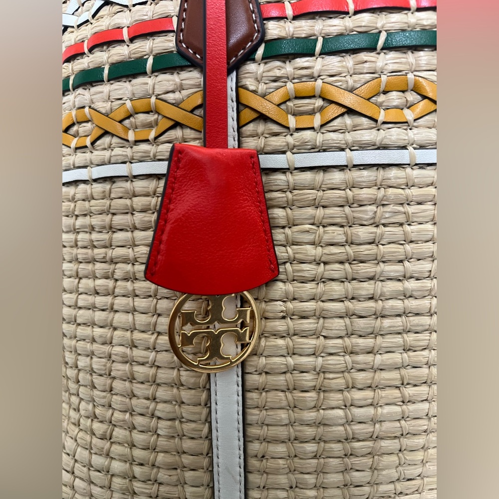 Tory Burch Oversized Raffia Perry Tote - Picture 6 of 11